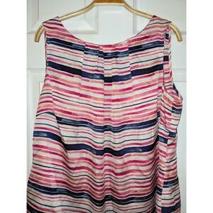 Worthington Women's 3X Sleeveless Striped Blouse Top Casual Plus Size‎